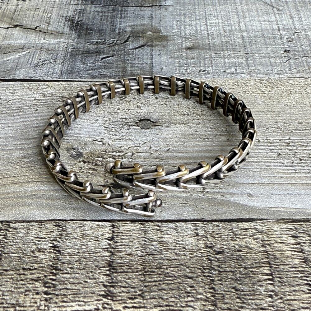 Vintage Gypsy Wrap Bangle Bracelet Metal